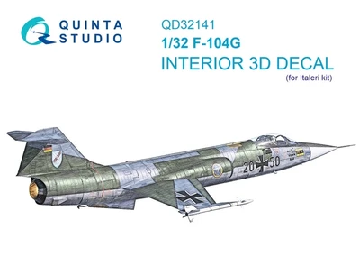 QD32141  декали  3D Декаль интерьера кабины F-104G (Italeri) (1:32) 2000002116165