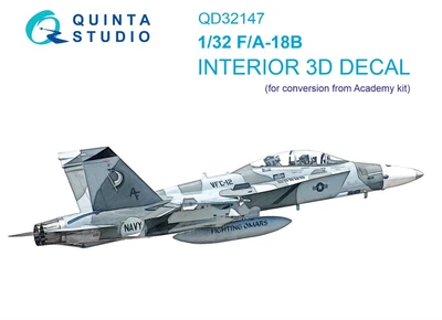 QD32147  декали  3D Декаль интерьера кабины F/A-18B (Academy)  (1:32) 2000002151005