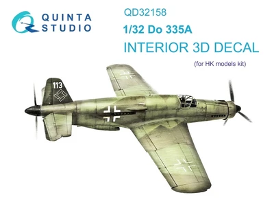 QD32158  декали  3D Декаль интерьера кабины Do 335A (HK Models)  (1:32) 2000002170327