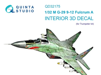 QD32175  декали  3D Декаль интерьера кабины M&G-29 9-12 (Trumpeter)  (1:32) 2000002124184