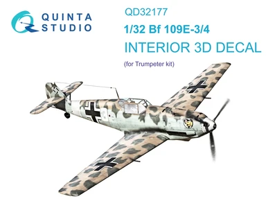 QD32177  декали  3D Декаль интерьера кабины Bf 109E3/4 (Trump)  (1:32) 2000002169598