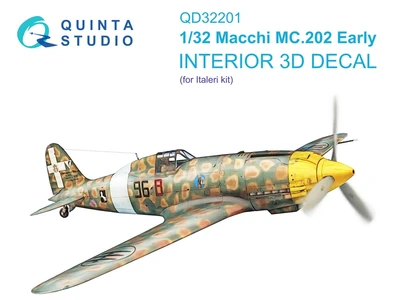 QD32201  декали  3D Декаль интерьера кабины Macchi MC.202 Folgore ранний (Italeri)  (1:32) 2000002151364