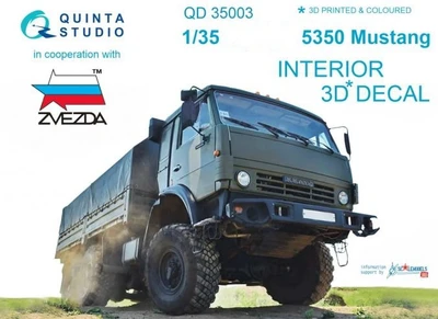 QD35003  декали  3D Декаль интерьера кабины  КМЗ-5350 МУСТАНГ (Звезда)  (1:35) 2000000167206