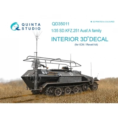 QD35011  декали  3D Декаль интерьера кабины для KFZ 251 Ausf.A (ICM)  (1:35) 2000000195315