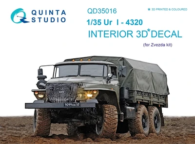 QD35016  декали  3D Декаль интерьера кабины УР@Л-4320 (Звезда)  (1:35) 4580702136932