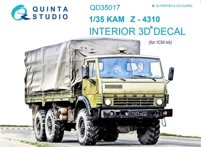 QD35017  декали  3D Декаль интерьера кабины для КМЗ-4310 (ICM)  (1:35) 4580702134235