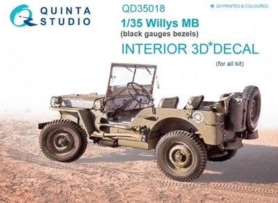 QD35018  декали  3D Декаль интерьера кабины для Willys MB  (1:35) 2000000223582