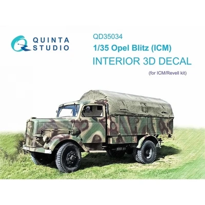 QD35034  декали  3D Декаль интерьера кабины  Opel Blitz (ICM)  (1:35) 2000002044321