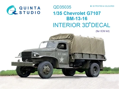 QD35035  декали  3D Декаль интерьера кабины Chevrolet G7107 (ICM)  (1:35) 2000000254975