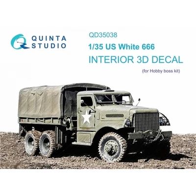 QD35038  декали  3D Декаль интерьера кабины  US White 666  (HobbyBoss)  (1:35) 2000002046783