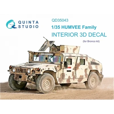 QD35043  декали  3D Декаль интерьера кабины  HUMVEE (Bronco)  (1:35) 2000002044345