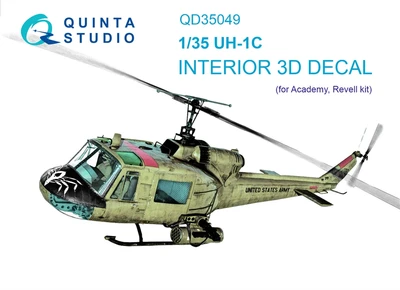 QD35049  декали  3D Декаль интерьера UH-1C (Academy)  (1:35) 2000002053125