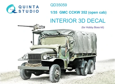 QD35059  декали  3D Декаль интерьера GMC CCKW 352 Open Cab (HobbyBoss)  (1:35) 2000002119678