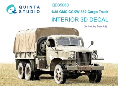 QD35060  декали  3D Декаль интерьера GMC CCKW 352 Cargo Truck (Hobby Boss) (1:35) 2000002116202