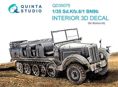 QD35075  декали  3D Декаль интерьера кабины Sd.Kfz.6-1 BN9b (Bronco)  (1:35) 2000002124214