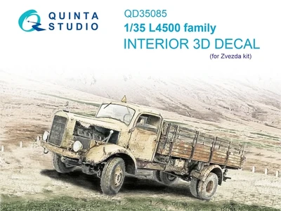 QD35085  декали  3D Декаль интерьера кабины L4500 family (Zvezda)  (1:35) 2000002137054