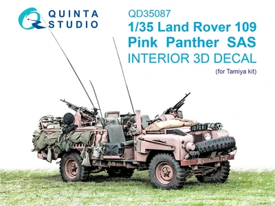 QD35087  декали 3D Декаль интерьера кабины  Land Rover 109 Pink Panther SAS (Tamiya)  (1:35) 2000002145882
