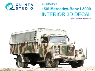 QD35089  декали  3D Декаль интерьера кабины Mercedes-Benz L3000 (Tamiya/Italeri)  (1:35) 2000002151388