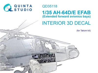 QD35118  декали  3D Декаль интерьера кабины AH-64D Расширенные отсеки авионики (Takom)  (1:35) 2000002151425