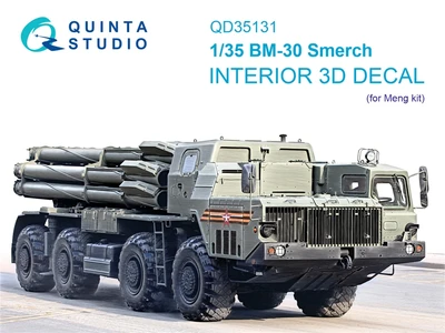 QD35131  декали  3D Декаль интерьера кабины БМ-30 Смерч (Meng)  (1:35) 2000002195566