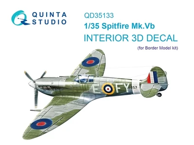 QD35133  декали  3D Декаль интерьера кабины Spitfire Mk. Vb (Border model)  (1:35) 2000002174288
