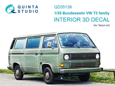 QD35138  декали  3D Декаль интерьера кабины Bundeswehr VW T3 (Takom)  (1:35) 2000002207641