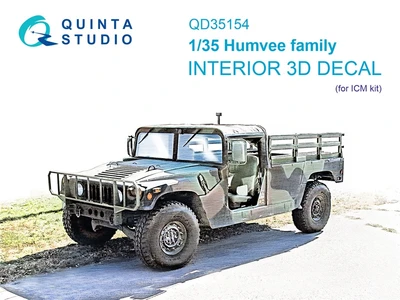 QD35154  декали  3D Декаль интерьера кабины HUMVEE (ICM)  (1:35) 2000002207733