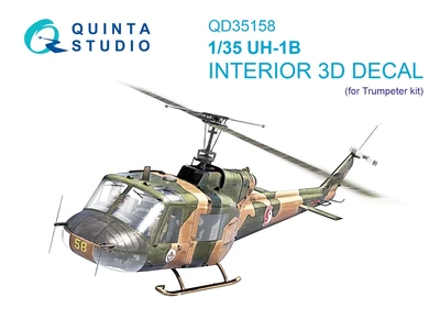 QD35158  декали  3D Декаль интерьера кабины UH-1B (Trump)  (1:35) 2000002207795