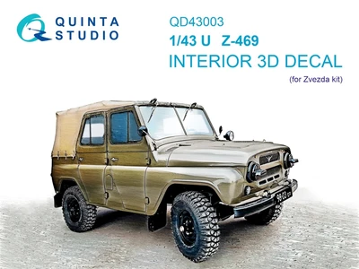 QD43003  декали  3D Декаль интерьера кабины У@З-469 (Звезда)  (1:43) 2000002202134