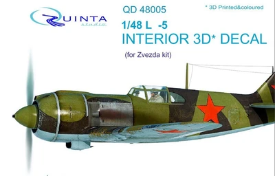 QD48005  декали  3D Декаль интерьера кабины L@-5 (Звезда)  (1:48) 2000000160160
