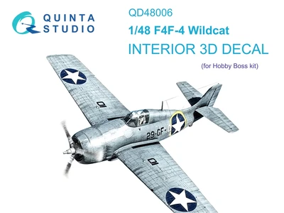 QD48006  декали  3D Декаль интерьера кабины F-4F Wildcat (HobbyBoss)  (1:48) 2000002138792