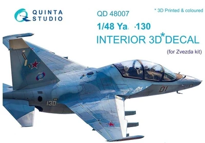 QD48007  декали  3D Декаль интерьера кабины Y@K-130 (Zvezda)  (1:48) 2000000173023