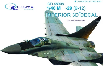 QD48008  декали  3D Декаль интерьера кабины M&G-29 9-12 (GWH)  (1:48) 2000000160191