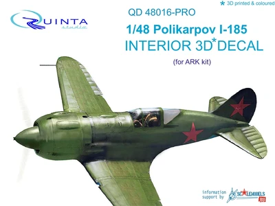 QD48016-Pro  декали  3D Декаль интерьера кабины И-185 расширен.набор (ARK)  (1:48) 2000000160245