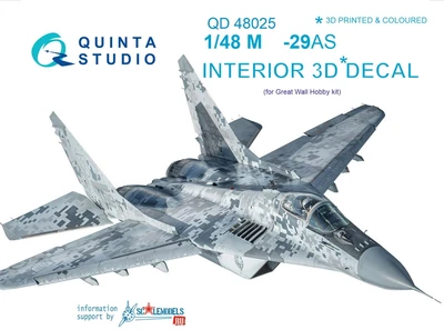 QD48025  декали  3D Декаль интерьера кабины M&G-29AS (ВВС СЛОВАКИИ) (для модели GWH)  (1:48) 2000000161778