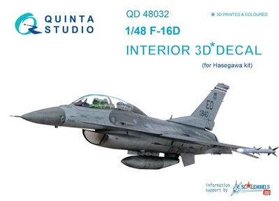 QD48032  декали  3D Декаль интерьера кабины F-16D (Hasegawa)  (1:48) 2000000163598