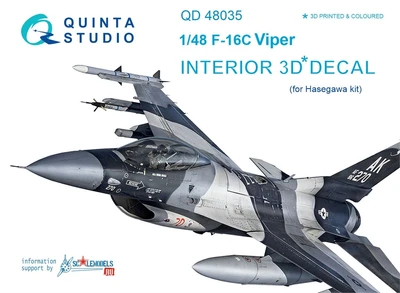 QD48035  декали  3D Декаль интерьера кабины F-16C (Hasegawa)  (1:48) 2000000163611