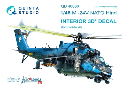QD48036  декали  3D Декаль интерьера кабины M&-24В NATO (Черные панели) (для модели Звезда)  (1:48) 2000000161822