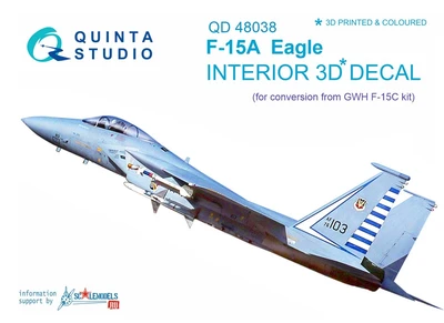QD48038  декали  3D Декаль интерьера кабины F-15A (GWH)  (1:48) 2000000163635