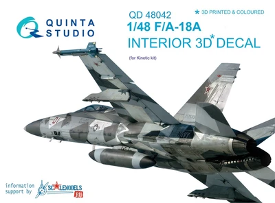 QD48042  декали  3D Декаль интерьера кабины F/A-18A (Kinetic)  (1:48) 2000000163673