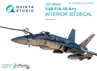 QD48043  декали  3D Декаль интерьера кабины F/A-18A++ (Late) (Kinetic)  (1:48) 2000000163680