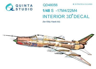 QD48056  декали  3D Декаль интерьера кабины С-17М4/22М4 (KittyHawk)  (1:48) 4580702132897