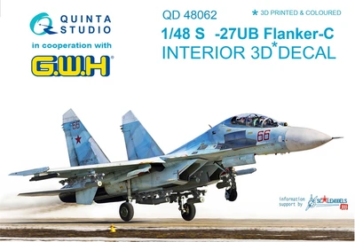 QD48062  декали  3D Декаль интерьера кабины  С-27UB (GWH)  (1:48) 2000000164892