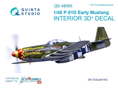QD48065  декали  3D Декаль интерьера кабины  P-51D (Eduard)  (1:48) 2000000164908