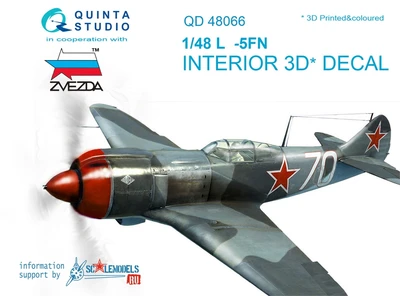 QD48066  декали  3D Декаль интерьера кабины  L@-5ФН (Звезда)  (1:48) 2000000164915