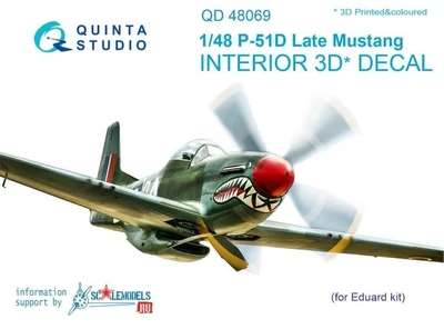 QD48069  декали  3D Декаль интерьера кабины  P-51D Late  (Eduard)  (1:48) 2000000167077