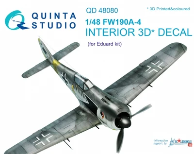 QD48080  декали  3D Декаль интерьера кабины Fw-190A-4 (Eduard)  (1:48) 2000000179896