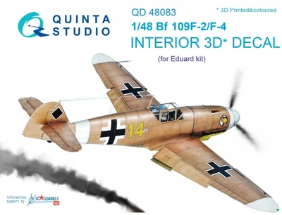 QD48083  декали  3D Декаль интерьера кабины Bf-109F-2/F-4 (Eduard)  (1:48) 2000000179919