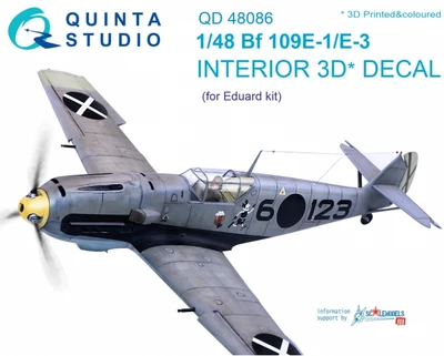 QD48086  декали  3D Декаль интерьера кабины Bf-109E-1/E-3 (Eduard)  (1:48) 2000000179940