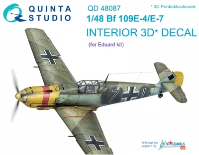 QD48087  декали  3D Декаль интерьера кабины Bf-109E-4/E-7 (Eduard)  (1:48) 2000000179957
